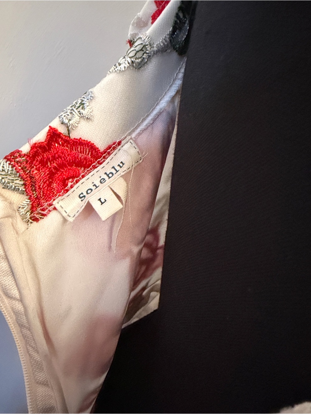 Soieblu Floral Off-Shoulder Gown with Red Rose Embellishments - Picture 8 of 12